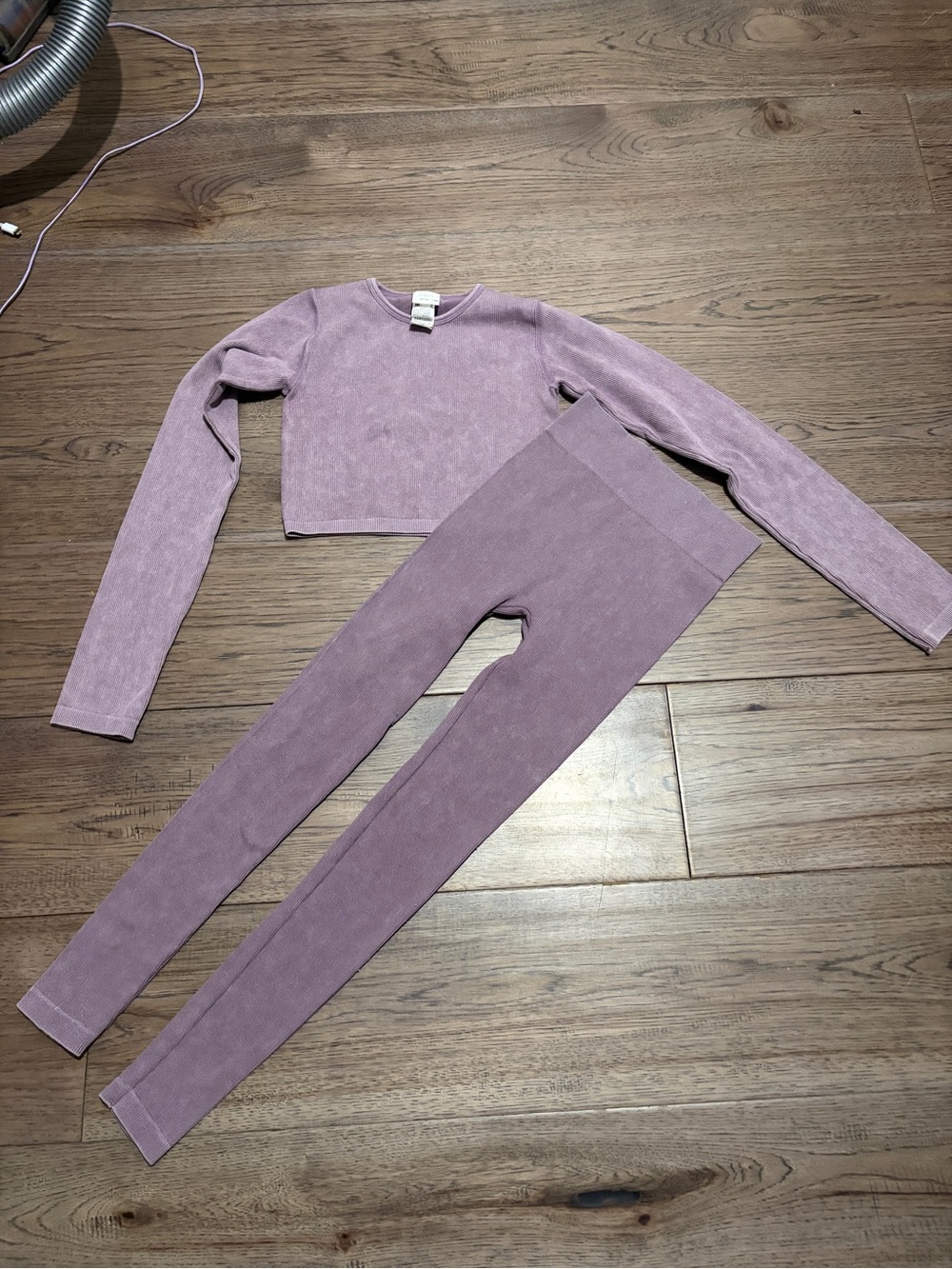 Zara Kids Mauve Ribbed Cropped Top & Legging Set